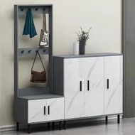 櫻桃傢俱 - 衣帽架連掩門鞋櫃落地門口簡約現代玄關櫃多桶儲物架兩門三門鞋櫃160CM（組合）