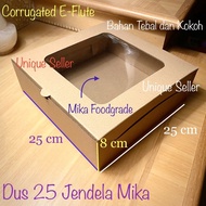 Box Box Hampers 25x25x8 EFLUTE WINDOW MICA / Box Box Rice Cake Box 25x25x8 EFLUTE WINDOW Brown Box E