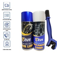 Combo Dưỡng sên Zeus chain Lube 400ml Rửa sên Zeus Chain Cleaner 400ml Tặng bàn chải vệ sinh sên Cao