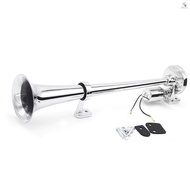 Single-tube Trumpet Electric Horn Chrome Air Horn Loudspeaker Kit 150dB 12V/24V Universal for Train Truck Lorry NEWMOTO 1