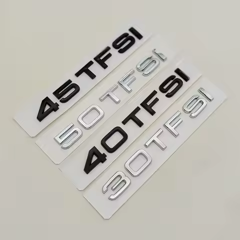 3D ABS 30 35 40 45 50 55 TFSI Logo Car Letters Trunk Emblem Badge Sticker For Audi A1 A3 A4 A5 A6 A7