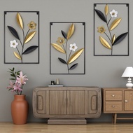 Metal Wall Decor with Square Frame Leaf Art Gold Frame Leaves Artwork Frame Wall Decor Display