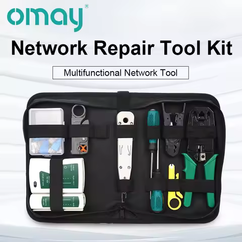 OMAY Rj45 TestER 14pcs/Set RJ11 RJ12 internet crimping Portable LAN Network Repair Tool Kit Utp Cabl