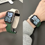 Color matching silicone magnetic metal buckle strap For iwatch series 10 9 8 Ultra 7 6 5 4 SE 3 2 1 