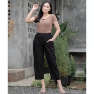 CELANA UNIQLO WANITA KATUN STRETCH PANJANG 7/9 KEKINIAN WILLOW PANTS PREMIUM TERLARIS TERMURAH TRE