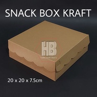 [50 Pcs] Kraft Snack Box 20x20 Catering Rice Box 20cm 310 GSM