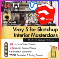 [Video Course] Vray 5 for Sketchup Interior Masterclass | Living Room Design (20 Lectures, 2.5 hours