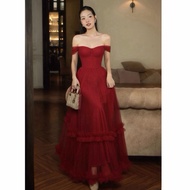DL3 PRINCESS FLAT-Shoulder Mesh Dress for Going Out, Partying, Going to YEP, Going to Weddings, Goin