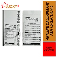 Artline Calligraphy Pen (12'pcs/box) | Khat Flat Tip | Jawi Drawing | Painting Drafting | Illustrati