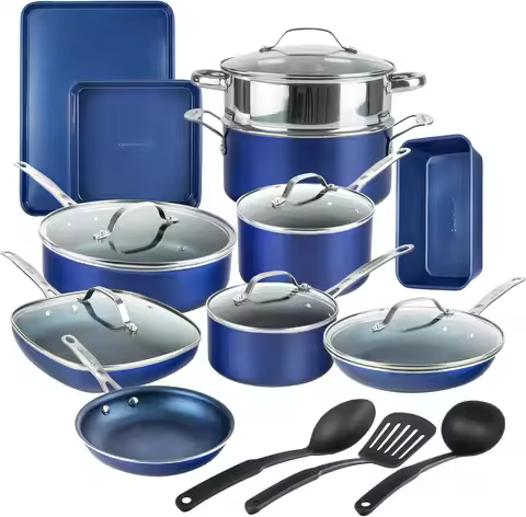 20 Pc Kitchen Pots and Pans Set Non Stick Cookware Set Kitchen Cookware Sets Granite Nonstick Cookwa