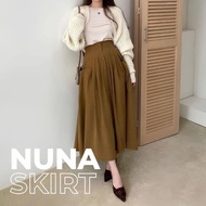 Nuna Skrit Korean Style Skirt Premium Cotton Twill Material Women's Long Skirt Fits Standard and Jum