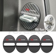 [Ready Stock] 4/2/1Pcs Hyundai Carbon Fiber Car Door Lock Protection Cover Anti Scratch Door Lock De