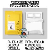 4 in 1Disposable Travel Bed Sheets Set One Time Use Pillow Case Blanket Portable Massage Hotel Trave