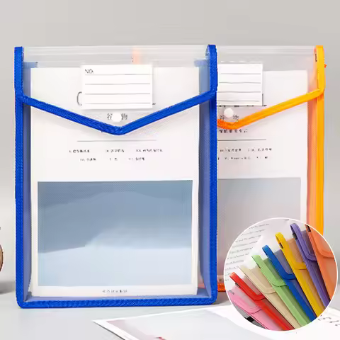 1pcs Waterproof Transparent Folder Large Capacity A5/A4 File Office Stationery Storage Document Enve