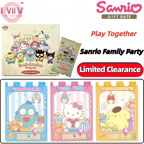 Sanrio Cartoon Character Trading Card Family Party Series Kuromi Hello Kitty My Melody Character Goo