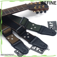 REFINEMENT Guitar Belt, Easy to Use Pure Cotton Guitar Strap, Universal End Adjustable Vintage Guitar Accessories Electric Bass Guitar