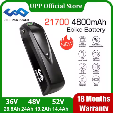 21700 DownTube Ebike Battery Hailong 36V 48V 52V 14.4Ah 19.2Ah 28.8Ah L-G Te-sla Pack for 1500W 1000