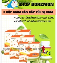SỈ 3 HỘP BỘT GIẢM CÂN CẤP TỐC VỊ CAM EMO/ Tặng kèm 8 viên detox9 plus