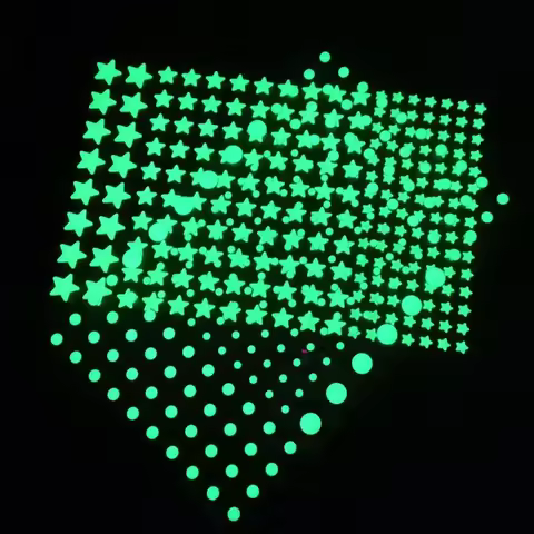 New Luminous Stickers Ive-pointed Star Bubble Three-dimensional Wall Stickers Luminous Stickers Home