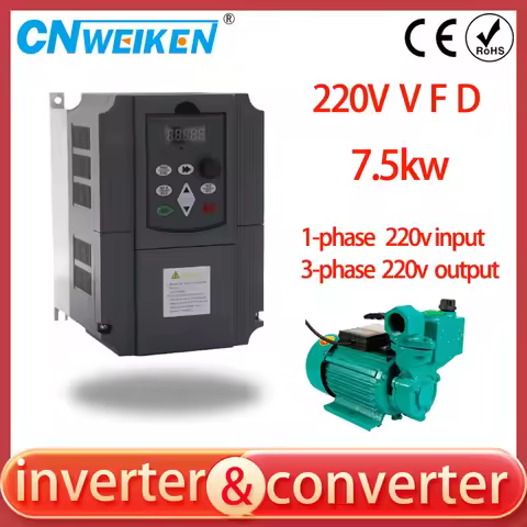 220V Input to 220V 3phase output Frequency Inverter 7.5KW 10HP 30A Frequency Inverter of High Perfor