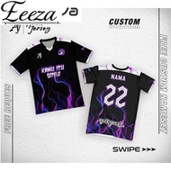 Eeeza 【Free Custom Name & Number】 Soccer Jersey Short Sleeve T Shirt Baju Sukan Lelaki/Perempuan/kid
