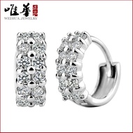 Influencer Earrings Diamond Earrings Silver-plated Double Row Diamond Earrings Earrings Earrings Fem