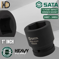 SATA 1" DR Impact Wrench Socket 6 Point / Short Type / Heavy Duty / 29MM - 69MM / 34817 -34853 / LIF