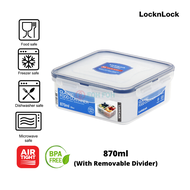[SG Stock] LocknLock PP Microwave Airtight Stackable Classic Food Container with Removable Divider 870ML Square