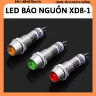 LED power indicator XD8-1 8mm stainless steel case, metal indicator light, signal light, power indic