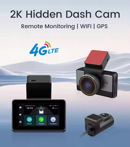 4G LTE Dash Cam Dual Lens 2k+720P Back Cam with Living Streaming Car Camera Recorder WIFI GPS tracki