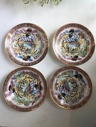 中國廣彩蝴蝶圖案茶杯底碟