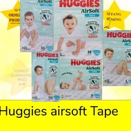 Huggies  Air  Soft Diapers  TAPE  S58/M52/ L44/XL38/XXL34 (New Packing)