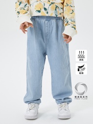 男童裝|棉麻混紡輕薄透氣牛仔褲 輕透氣系列-淺藍色