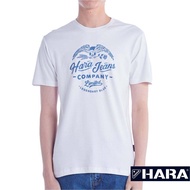 [ ลดล้างสต๊อก! ] Hara ฮาร่า ของแท้ เสื้อยืดผู้ชาย แขนสั้น คอกลม สีขาว สกรีนลาย Cotton 100% สวมใส่สบาย รุ่นHMTS-0227-24