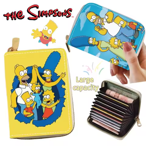 The Simpsons coin purse cartoon and cute Fashion large capacity zipper Card pack Homer and Maggie Si