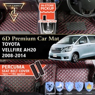 Top Carpet TOYOTA VELLFIRE AH20 ( 2008 - 2014 ) 6D PU Leather Car Carpet VIP Car Mat Floor Mat Alas 