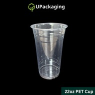 [50 Pcs] PET CUP & LIDS Transparent Plastic Cups Flat/Dome/Sippy Lid 12oz/16oz/20oz/22oz