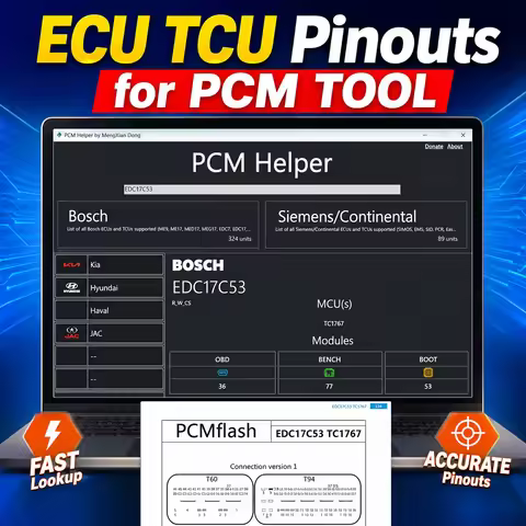 2026 NEW PCM Helper Software for Bench Boot PCMhelper ECU TCU Pinouts PCM TOOL Pinout Software Datab