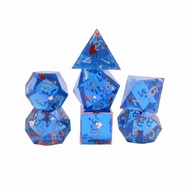 DND Dice Set Resin Sharp Edge Dice Set Handmade 7pcs Polyhedral Dice Set DND RPG MTG Role Playing Ga