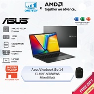 Asus Vivobook Go 14 E1404F-AEB888WS / AEB888WMS Notebook - Mixed Black **R5-7520U** (16GB OB/512GB)