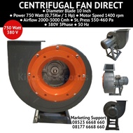 Centrifugal Fan10 Inch 750Watt 1400Rpm 380V Blower Keong 1Hp 3Phase