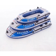 Inflatable Fishing Boat 3 Person biru YT-098 INTIME 300 Free Pump and Paddle