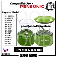(FREE IF DAMAGED) PENSONIC DRY MILL & WET MILL compatible for PB-3205DJ, PB-3203L, PB-3206, PB-801, 