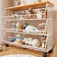 [in stock] Movable storage rack for home use, wheeled trolley, multi-layer floor rack, plush toy org
