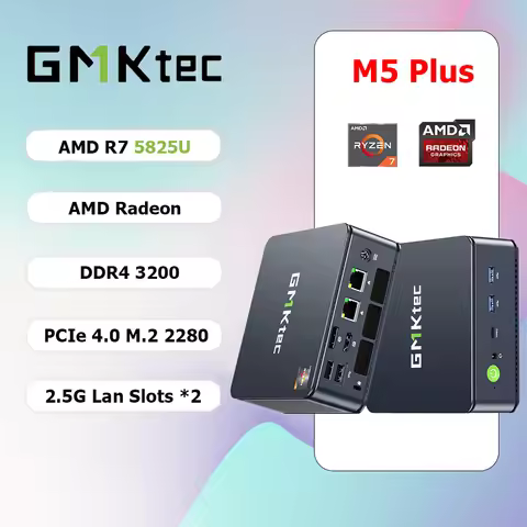 GMKtec M5 Plus AMD R7 5825U Mini PC 8-core 12-thread Portable Computer 32GB DDR5 1TB SSD Computer PC