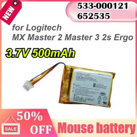 533-000121 652535 3.7V 500mAh battery for Logitech MX Master 2 Master 3 2s Ergo