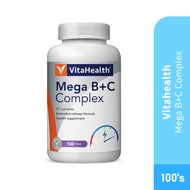 VITAHEALTH Mega B+C Complex 100's Vitamin B Complex, Vitamin C Supplement, Ubat Kuat VIDA Pharmacy