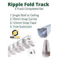 Single S Track 125mm Snap Tape - Ripple Curtain Track - Curtain Track - Ripple Fold Track