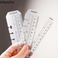 INKPULSE​ A5 A6 A7 Bookmark Straight Ruler Stationery Dividing Ruler 6 hole Math Multifunctional Tra