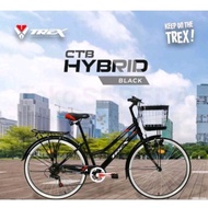 Trex Hybrid Mini Bike Basket Ctb City Bike 26 Inch with 7 Speed Basket